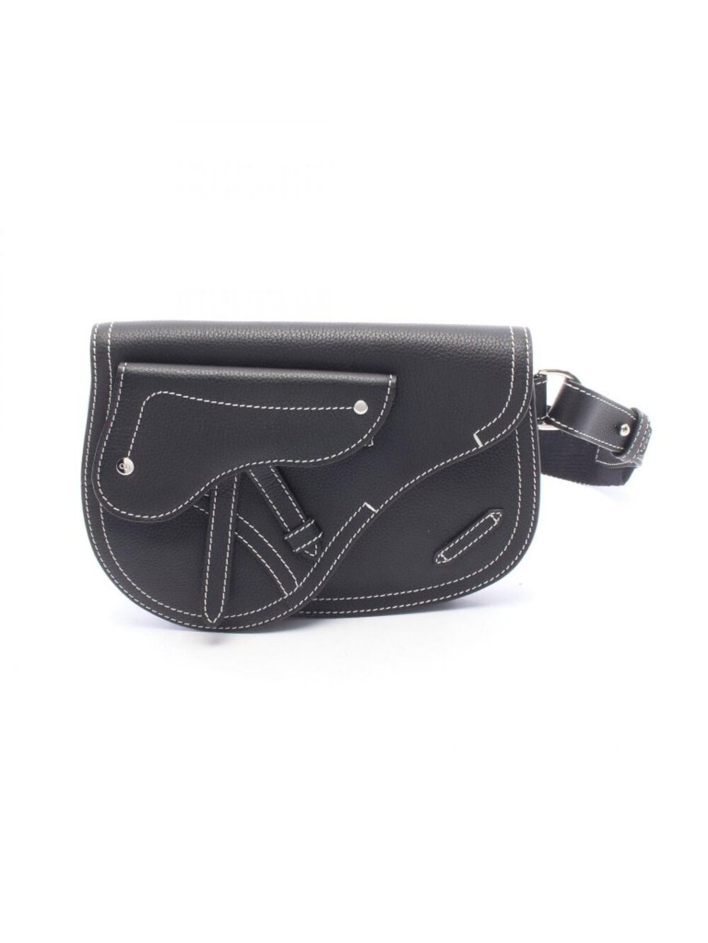 Dior Waist Bag Saddle Black White Leather